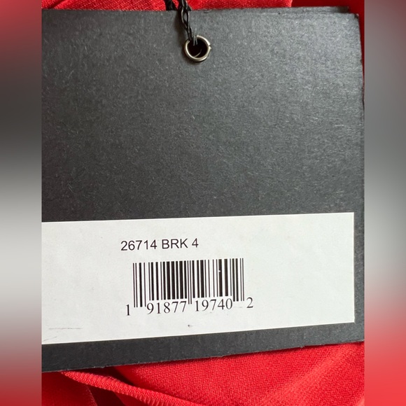 MAC DUGGAL RUCHED LONG SLEEVE COWL NECK GOWN BRICK SIZE 4 NWT - Picture 8 of 8